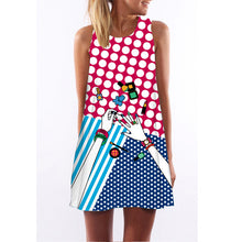 Load image into Gallery viewer, 2018 Summer Dress Women Floral Print Chiffon Dress Sleeveless Boho Style Short Beach Dress Sundress Casual Shift Dresses Vestido