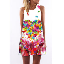 Load image into Gallery viewer, 2018 Summer Dress Women Floral Print Chiffon Dress Sleeveless Boho Style Short Beach Dress Sundress Casual Shift Dresses Vestido