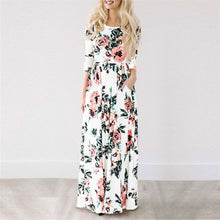 Load image into Gallery viewer, 2018 Summer Long Dress Floral Print Boho Beach Dress Tunic Maxi Dress Women Evening Party Dress Sundress Vestidos de festa XXXL