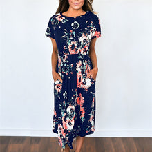 Load image into Gallery viewer, 2018 Summer Long Dress Floral Print Boho Beach Dress Tunic Maxi Dress Women Evening Party Dress Sundress Vestidos de festa XXXL