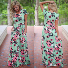 Load image into Gallery viewer, 2018 Summer Long Dress Floral Print Boho Beach Dress Tunic Maxi Dress Women Evening Party Dress Sundress Vestidos de festa XXXL